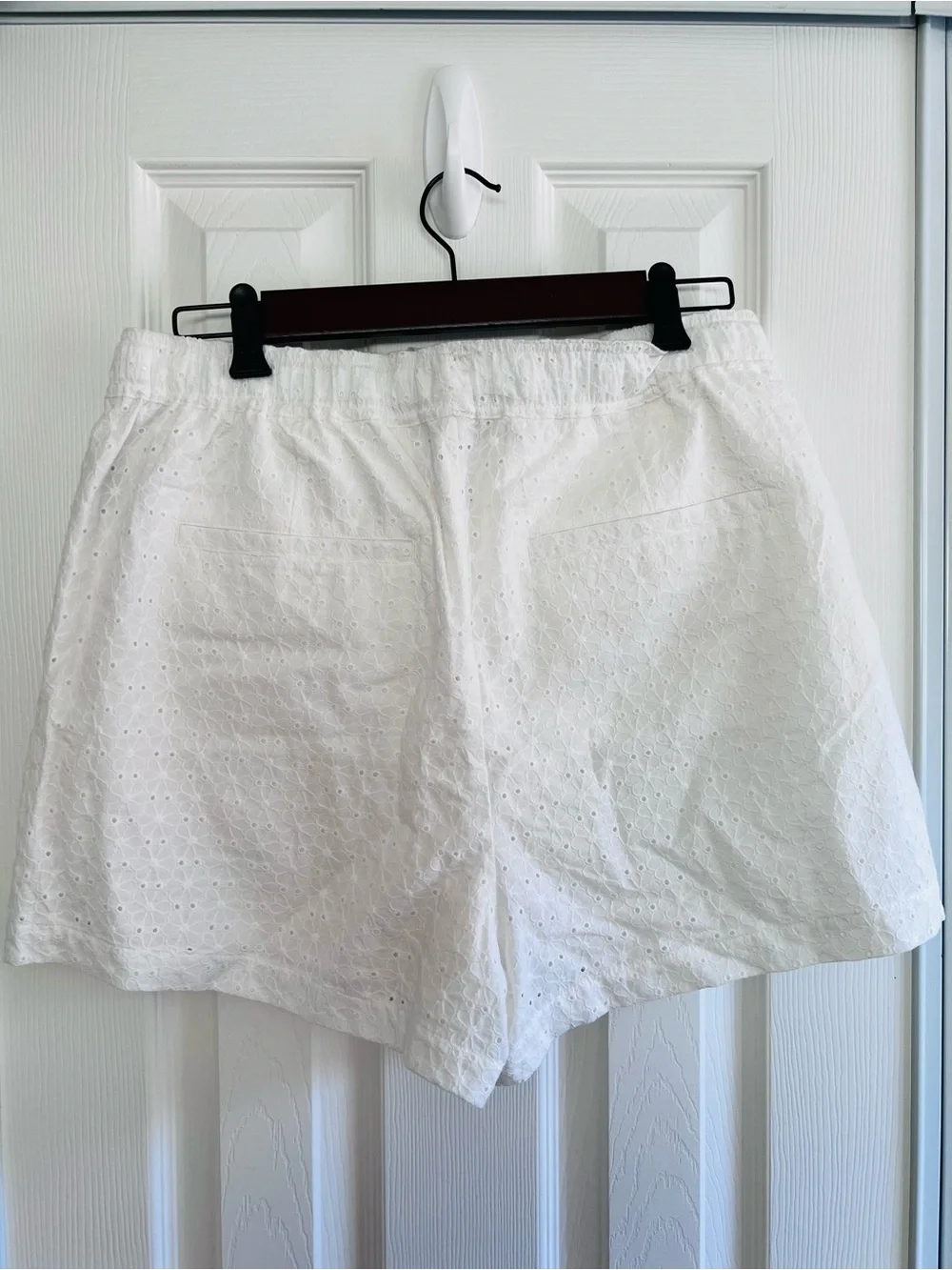 Sanctuary White Eyelet Cotton Pull On Shorts XL Lined Summer Beach Boho Casual - Picture 3 of 12